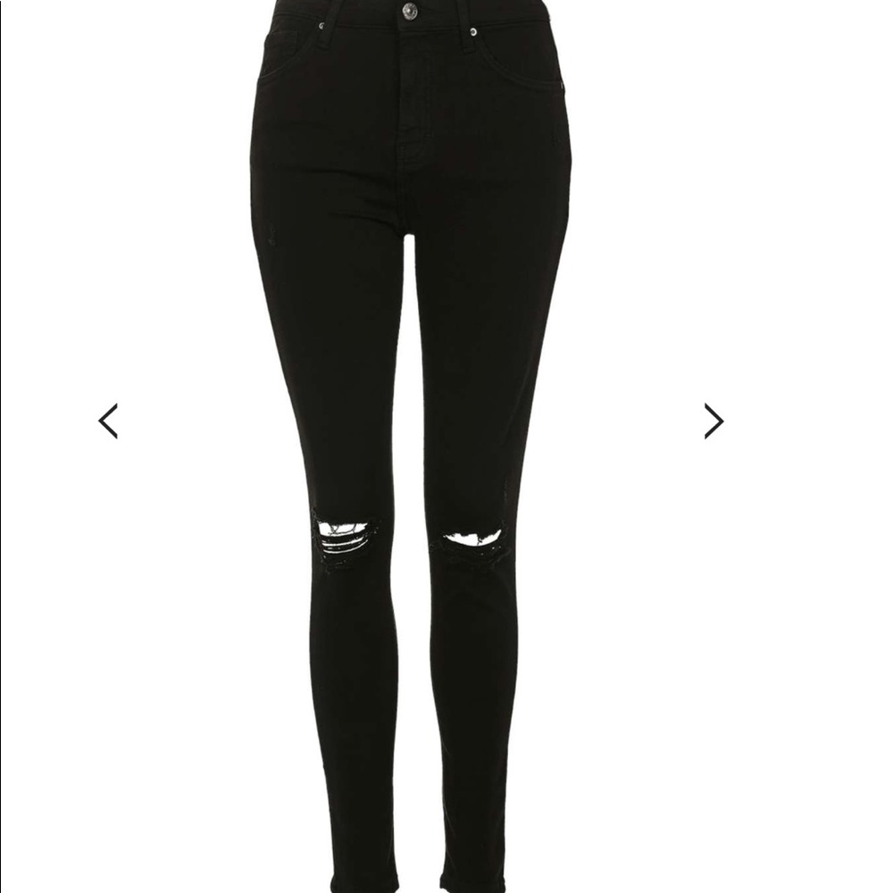 Ripped Topshop Jamie Jeans Black